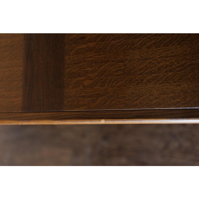 Wood 1950s Mid Century Dining Table With Linear Veneer Pattern For Sale - Image 7 of 15