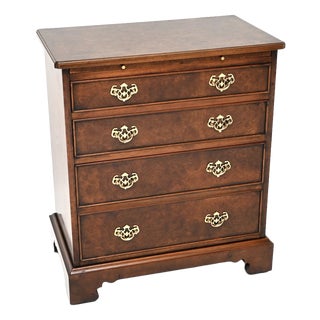 Vintage Georgian Burr Walnut Chest of Drawers, 1950 For Sale