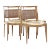 Mount Airy Janus Mid Century Walnut and Cane Dining Chairs - Set of 4 For Sale