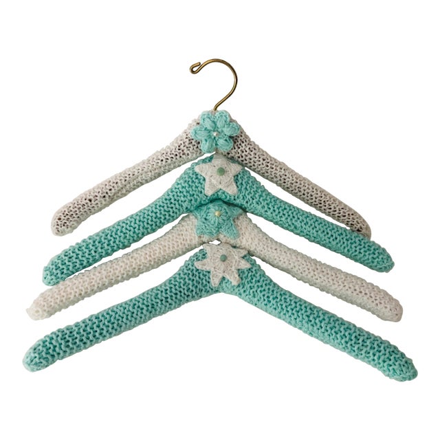 Handmade Knitted Clothes Hangers S/4 For Sale