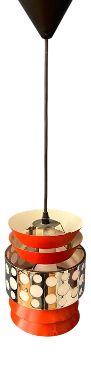 Vintage Space Age Orange Pendant Lamp from Massive Belgium