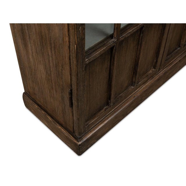 2020s Traditional Pine Bookcase - Arched Glass Doors For Sale - Image 5 of 10