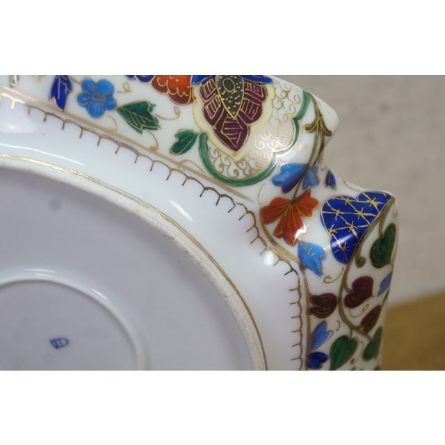 Antique Royal Vienna Ruffled Flower Serving Dish Shallow Bowl Compote 8" For Sale - Image 9 of 13