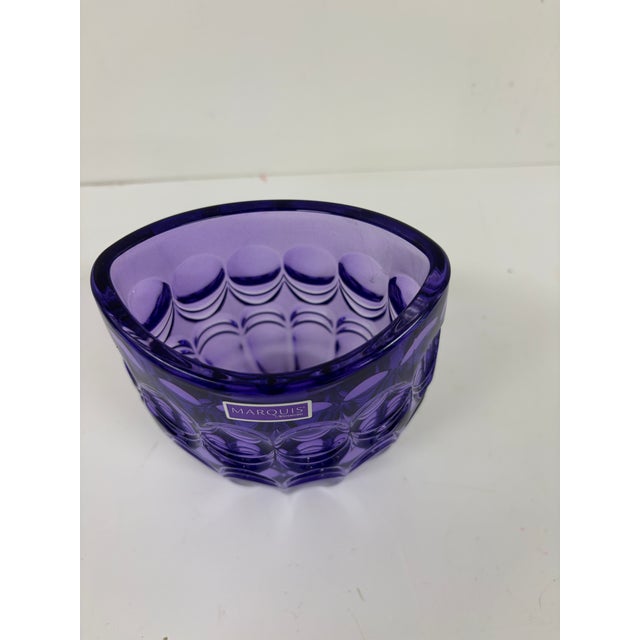Contemporary Marquis by Waterford Purple Crystal Cut Glass Vase – Contemporary For Sale - Image 3 of 9