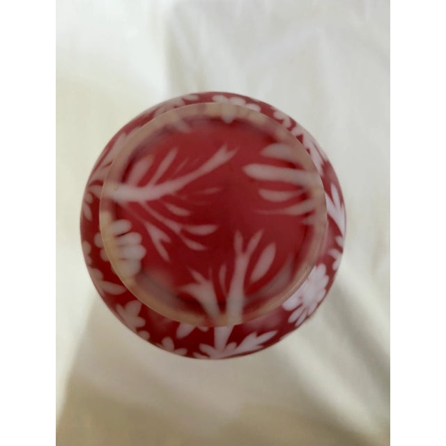 Early 20th Century Antique Cranberry Art Glass Vessel For Sale - Image 5 of 8