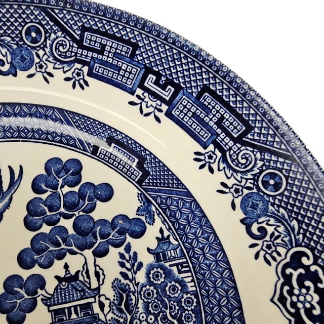 Churchill Blue Willow Porcelain Dinner Plate | Chairish