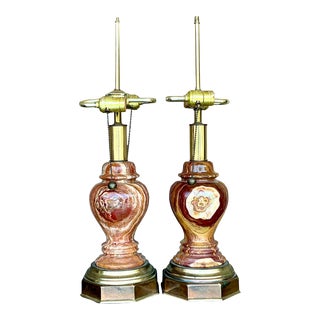 Vintage Boho Onyx Lamps - a Pair For Sale