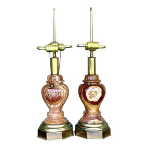 Vintage Boho Onyx Lamps - a Pair