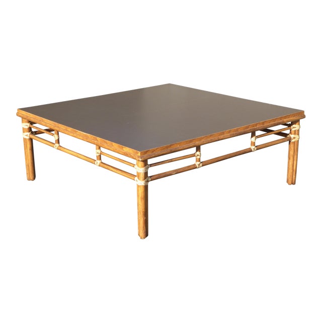 Vintage McGuire Mid Century Modern Bamboo Rattan Coffee Table Chairish