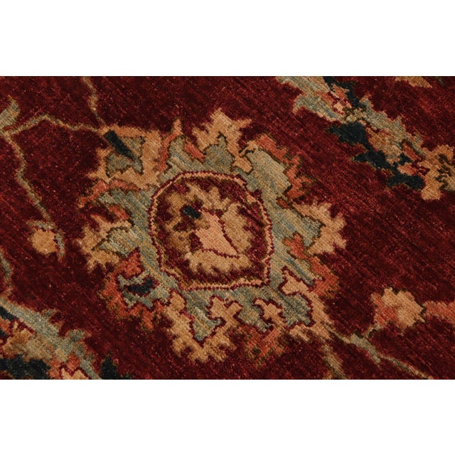 1990s Boho Chic Ziegler Wine Red Green Hand-Knotted Wool Rug - 9'2'' X 11'11'' For Sale - Image 5 of 8