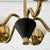 Mid-Century Modern Scandinavian Chandelier in Brass and Glass, 1940s For Sale - Image 9 of 10
