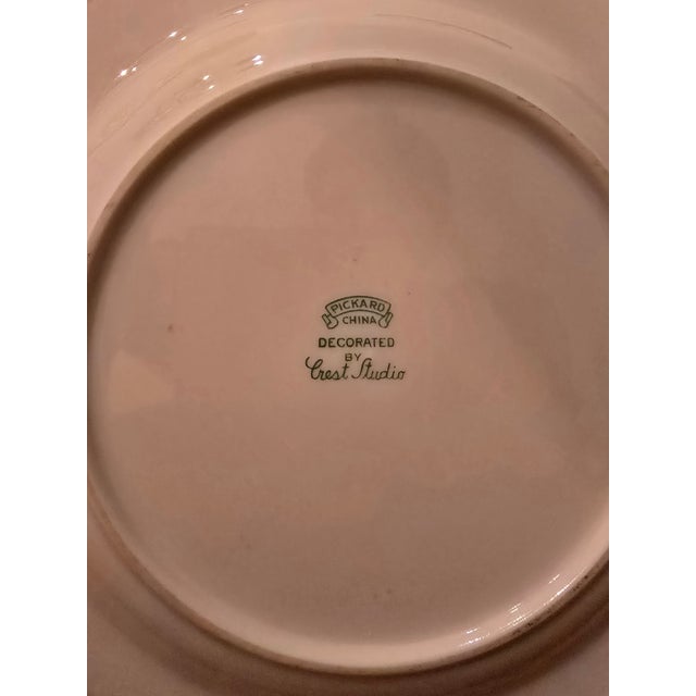 Ceramic 1950s Pickard China Plate by Crest Studios For Sale - Image 7 of 8