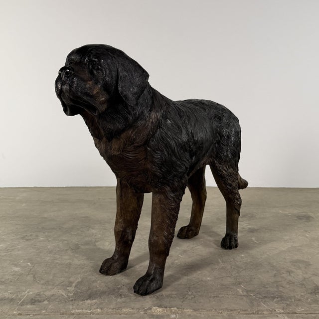 2010s Large Bronze Mastiff (St. Bernard) Dog Sculpture – 48” Guardian Estate Statue For Sale - Image 5 of 10