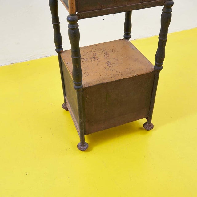 Metal Bedside Table, 1900s For Sale - Image 9 of 10