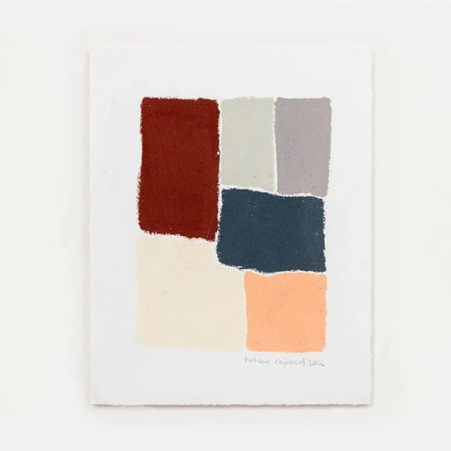 Beautiful oil painting by contemporary French artist Hortense Reynaud. Abstract design painted with oil pastels in varying...