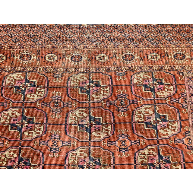 Vintage Turkmen Tekke Area Rug, Wool Pile, Geometric Medallion For Sale - Image 15 of 17