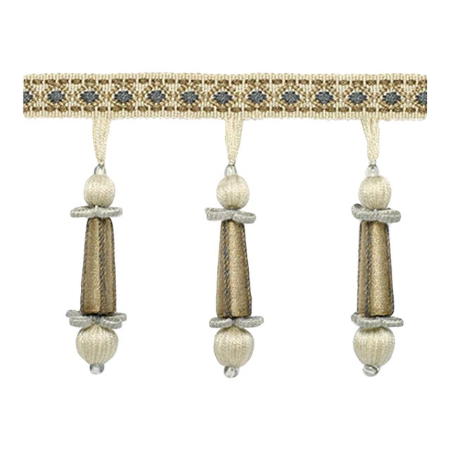 Sample - Schumacher Addington Molded Tassel Fringe in Moonstone For Sale