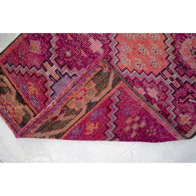 Hand-Knotted Turkish Runner Rug . Low Pile Full Tribal Design Narrow Runner Rug 2′2″ × 13′4″ For Sale - Image 13 of 16