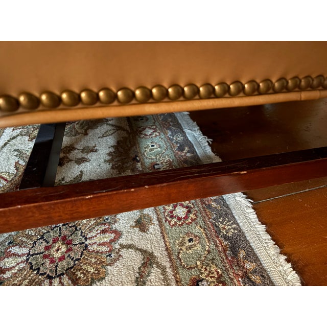 1990s Hickory Chair Leather Armchair For Sale - Image 12 of 13