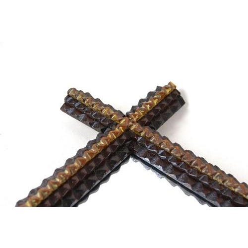 Rustic Tramp Art Handcarved Wall Mirror, Austria, 1880s For Sale - Image 9 of 18