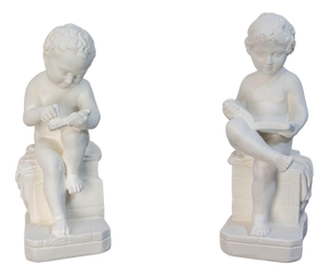 Late 19th Century Plaster Cherubs Bookends, France