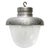 Vintage Industrial Grey Metal & Frosted Glass Pendant Lamp For Sale - Image 9 of 9