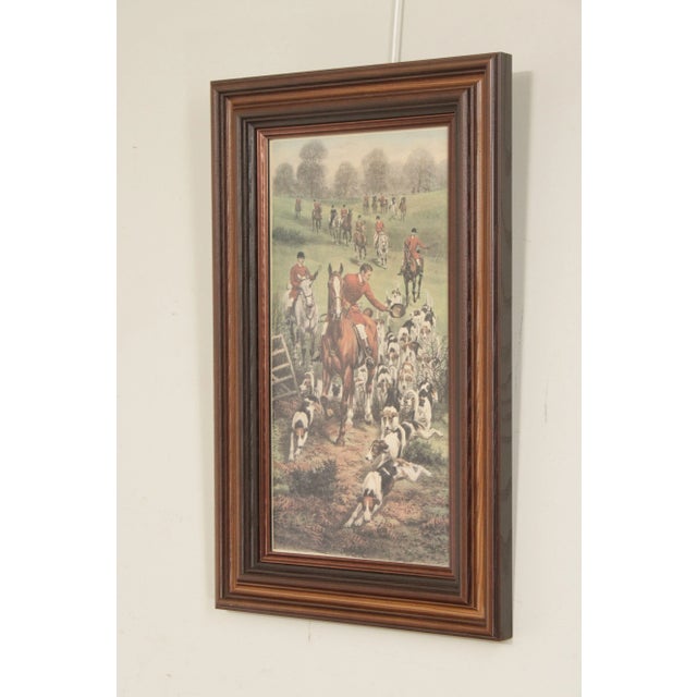 English Vintage English Fox Hunt Lithograph Print, Custom Framed For Sale - Image 3 of 13