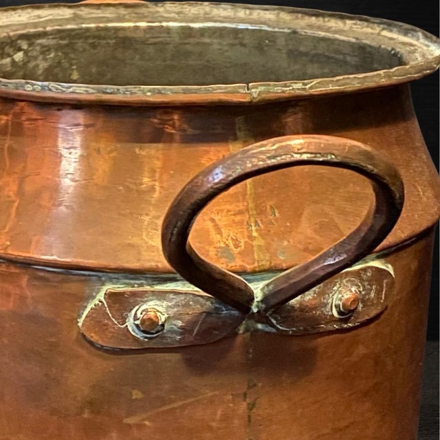 Mid 19th Century Antique Handmade French Copper Pot For Sale - Image 5 of 8