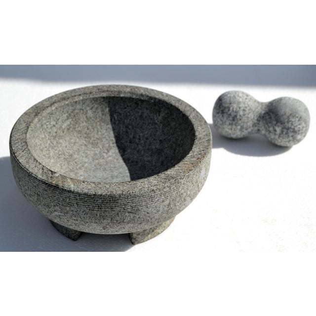 Vintage Ancient Art Granite Molcajete Spice Grinder 8-Inch Usa Imusa For Sale - Image 10 of 14
