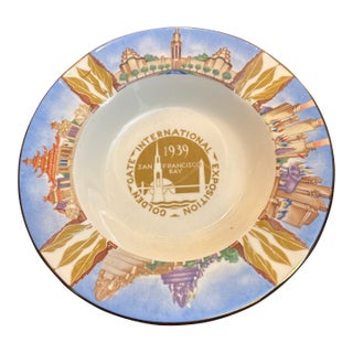 1939 Golden Gate International Exposition Trinket Dish/Ashtray Homer Laughlin For Sale