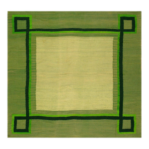 Striking Green Background Color in Style of Andre Arbus Antique French Art Deco Rug