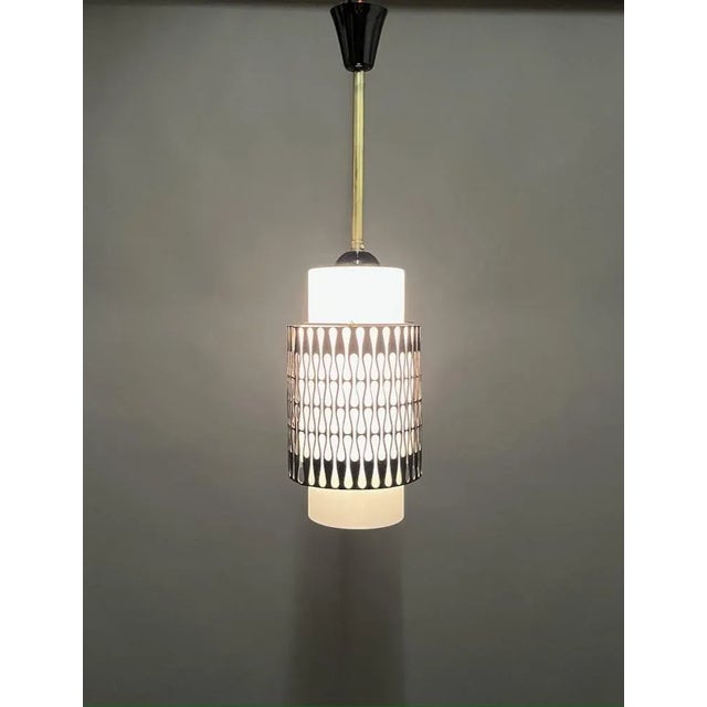 White opaline, black metal structure placed on it European Plug (up to 250V).The wiring of this item may be original and...