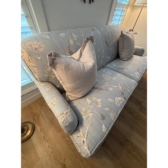 Shell Charles Stewart Custom Sofa in Zoffany Woodville Designer Fabric For Sale - Image 7 of 9