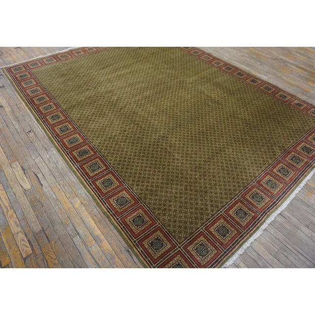 Splendid Green-Olive Background With Elegant Greek Key Pattern Contemporary Chinese Rug For Sale - Image 4 of 12