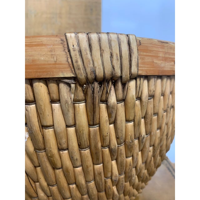 Vintage Handwoven Chinese Willow Basket For Sale - Image 4 of 5