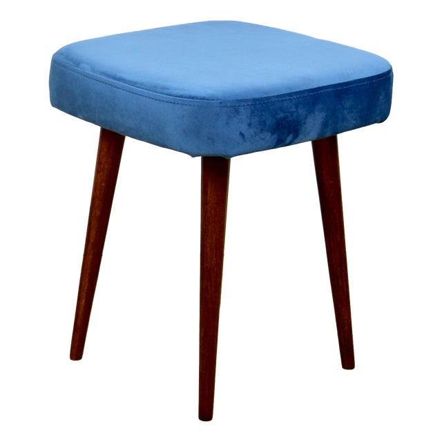 Vintage Square Blue Stool from PRL, 1970s For Sale