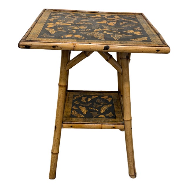 19th Century English Decoupage Side Table For Sale