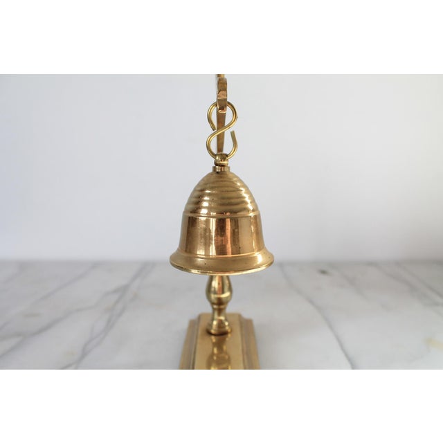 Metal Vintage Solid Brass Bird and Bell Tabletop Chime With Intricate Detailing For Sale - Image 7 of 10