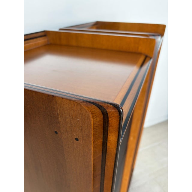 Wood Vintage Container and Chest of Drawers Set in Wood and Leather by Afra & Tobia Scarpa for Maxalto, Italy, 1970s, Set of 2 For Sale - Image 7 of 18