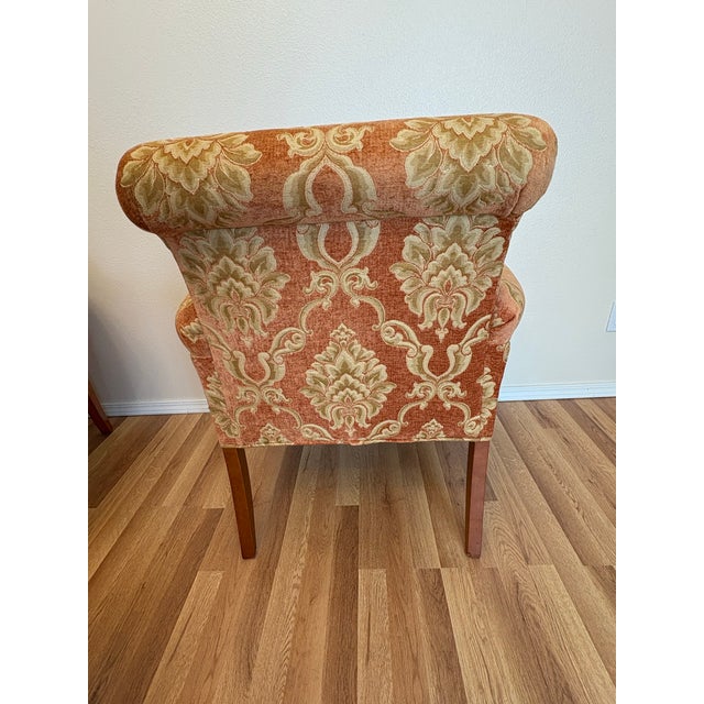 These Ethan allen style vintage 34" high gold and apricot chairs are such a delight to see on the market. They are from...