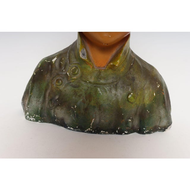Vintage Chinoiserie Asian Chalkware Bust of a Woman After Esther Anna Hunt For Sale - Image 12 of 15