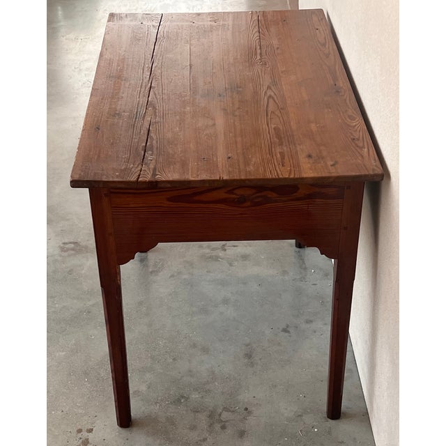 Spanish Country Pine "Mobila " Side Table With Drawer For Sale - Image 6 of 9