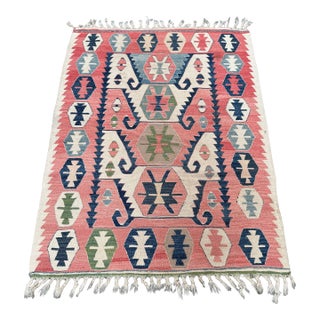 3ft 7in × 5ft Turkish Kilim Rug, Vintage For Sale