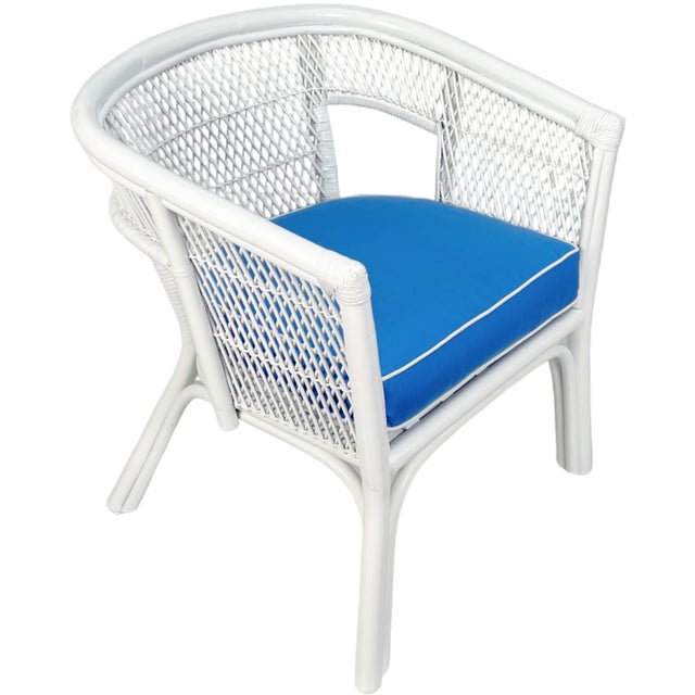 Coastal Diamond Rattan Tub Chair Chairish