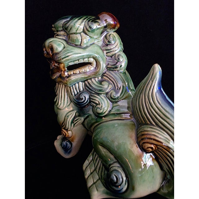 Ceramic Mid-Century Foo Dogs - a Pair For Sale - Image 7 of 12