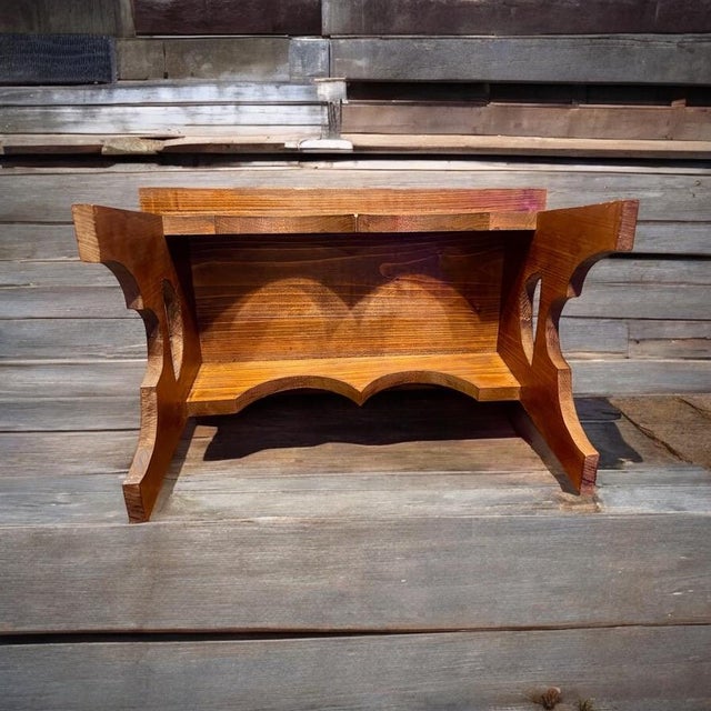 Brown 1960s Handcrafted Rustic Wood Stool Bench For Sale - Image 8 of 8