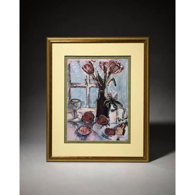 1980s Framed Floral and Fruit Still Life Wall Art For Sale - Image 4 of 4