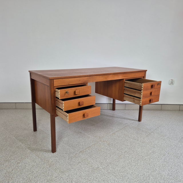 Mid-Century Modern Danish Teak Desk from Domino Møbler, 1960s For Sale - Image 4 of 13