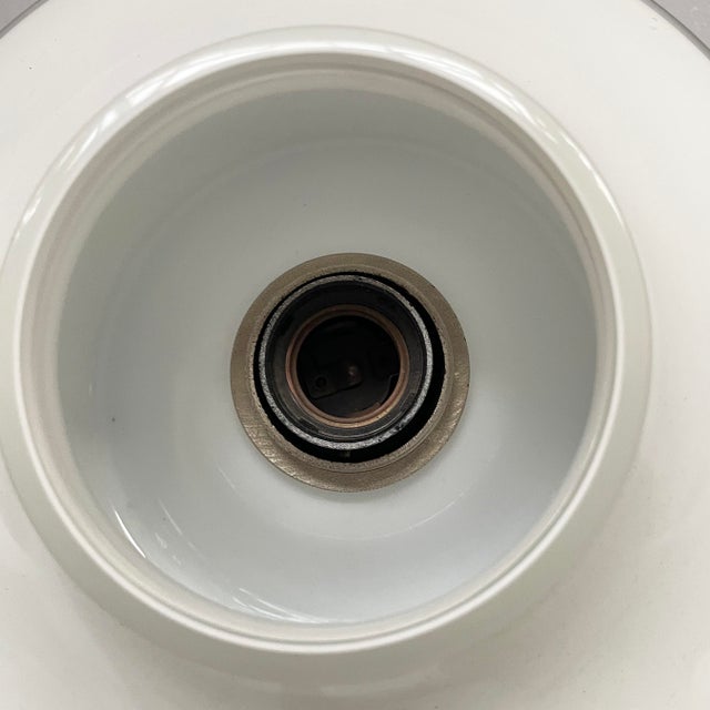 White Italian Modern Round Wall Lamps in Opaline Glass, 1970s, Set of 2 For Sale - Image 8 of 11