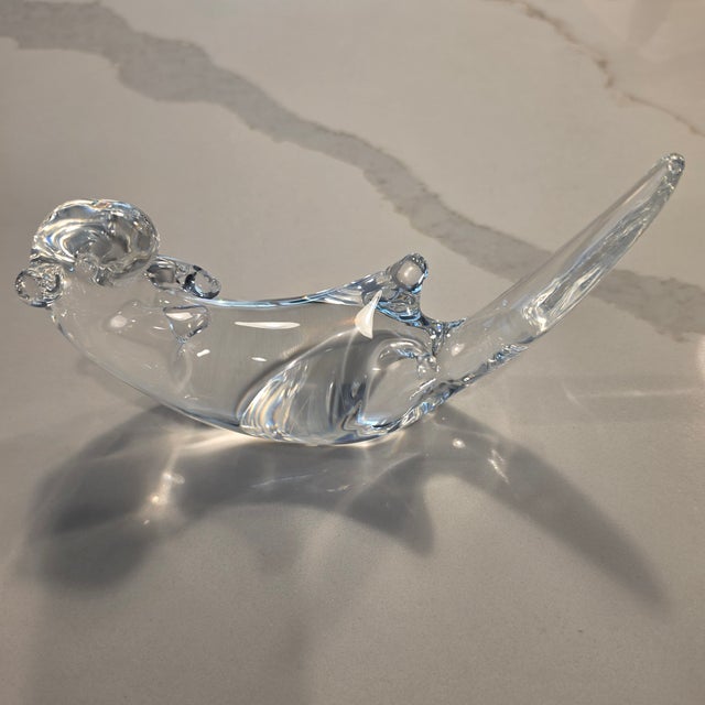Transparent 1980s Steuben Crystal Sea Otter Sculpture by James Houston For Sale - Image 8 of 17